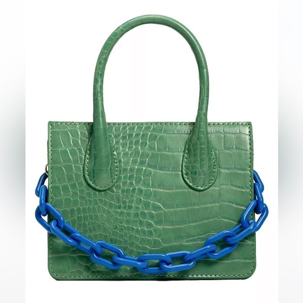 Like Dreams Kenzie Chain Croc Faux Leather Mini Crossbody Bag